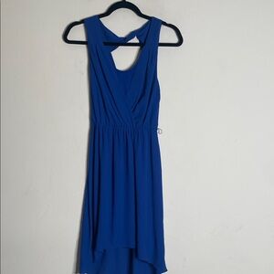 Express Royal Blue Sleeveless High-Low Surplice Dress
